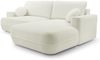 Selsey 'Fuerro' Ecksofa mit Schlaffunktion, Bettkasten, Ottomane rechts, Strukturstoff wasserabweisend, Weiß Bild 5