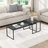 Satztisch Glas Metall 2er Set Modern Couchtisch Schwarz Bild 3