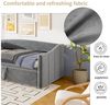 Simurq Daybett Schlafsofa 90/180x200 cm, Ausziehbett, Gästebett, Tagesbett, Mit Unterbett, Lattenrost, Samt, Platzsparend, Samt, Grau Bild 2