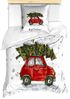 Abakuhaus Bettwäsche Milbensicher Allergiker geeignet mit Kissenbezug, Microfaser, Weihnachten Retro-Auto mit Baum Bild 2