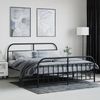 vidaXL Metallbett ohne Matratze mit Fußteil Schwarz 180x200 cm 353657 Bild 4
