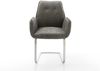 Freischwinger Zoa-Flex Mikrofaser Grau Antik Freischwinger flach Edelstahl Taschenfederkern Bild 2