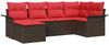 vidaXL Gartensofa-set mit Kissen 6 pcs Braun Poly-Rattan 3345434 Bild 2