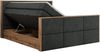 Doppelbett, Boxspringbett mit zwei Multipocket-Matratzen und ein Topper, Bettkästen, Eiche Wotan Holzrahmen, genähtes Kopfteil und Front - ALBERO 2 KING DUO - 160 x 200 cm - Dunkelgrau Stoff - H4 Bild 5
