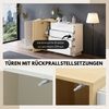 SeedWave Sideboard Modische Kommode griffloses Stauschrank mit 4 Schubladen, 4 Fächern, Mehrer Stauraum, Türen mit Rückprallstellsetzung Bild 4