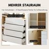 SeedWave Sideboard Modische Kommode griffloses Stauschrank mit 4 Schubladen, 4 Fächern, Mehrer Stauraum, Türen mit Rückprallstellsetzung Bild 3