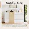 SeedWave Sideboard Modische Kommode griffloses Stauschrank mit 4 Schubladen, 4 Fächern, Mehrer Stauraum, Türen mit Rückprallstellsetzung Bild 2