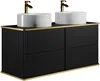 Vente-unique - KELIZA Waschbeckenmöbel Holz, Platte Schwarz - B 47 cm x H 54 cm x L 120 cm Bild 3