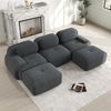 Modulares Ecksofa H 75 x T 298 x B 178 cm aus Cordstoff in Grau, rahmenlos und montagefrei Bild 2