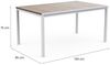 Dmora Gartentisch Sarnia, Picknickbasis, Garten-Esstisch, Mehrzweck-Außenbank, 159x95 h75 cm, Eiche und Weiß Bild 3