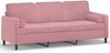 vidaXL 3-Sitzer-Sofa mit Zierkissen Rosa 180 cm Samt 3200894 Bild 2