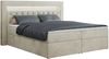 Boxspringbett - Doppelbett mit Multipocket-Matratze und LED - GOLD-6 - 140x200cm - Beige Velours - H4 Bild 3