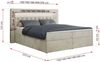 Boxspringbett - Doppelbett mit Multipocket-Matratze und LED - GOLD-6 - 140x200cm - Beige Velours - H4 Bild 5