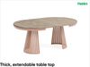 MEBLINI Esstisch Rund Ausziehbar aus Metall - 120-196x76 cm - CONEY - Cremona Terracotta Eiche/Kupferfarbe - Loft - Esszimmertisch Modern - Küchentisch - Ausziehtisch - Round Dining Table Bild 2