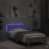 vidaXL Bettgestell mit Kopfteil und LED-Leuchten Betongrau 90x190 cm 838746 Bild 4