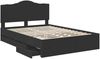 vidaXL Bettrahmen mit Schubladen Schwarz 140 x 200 cm Ingenieurs Holz 3413409 Bild 5