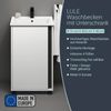 BADEDU LULE Gäste WC Waschtisch Set 51 cm breit, Weiß, Waschbecken Keramik Weiß, mit Füßen Bild 2