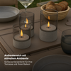 Brilliant Bougie LED-Kerzen 3er-Set - Grau/Rauchglast, warmweiß flackernd, 10 cm,12,5 cm,15 cm, batteriebetrieben, Dekoration für drinnen & draußen Bild 5