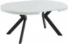 Vente-unique - Esstisch für 4 bis 8 Personen - ausziehbar - MDF & Stahl - Weiß lackiert & schwarz - KOMONI Bild 5