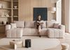 Wohnlandschaft mit Schlaffunktion Sofa LEROS in Stoff Manila Beige Bild 2
