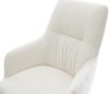 Drehstuhl Zelia-Flex mit Armlehnen Bouclé Soft Beige Kreuzgestell breit Schwarz 360° drehbar Wippfunktion Taschenfederkern Bild 4
