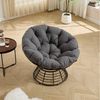 BBG Gartensessel Papasan Sessel mit 360° Drehfunktion, ergonomischer (Rattan Lounge Sessel mit extra dickem Kissen,Indoor Outdoor Drehsessel), bequemer Lesesessel für Wohnzimmer & Balkon Bild 3