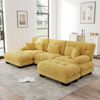 Modulares Sofa aus Chenille 145x313x81 cm mit beweglichen Ottomanen, gelb Bild 2