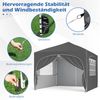 3 x 3 M Pavillon mit 4 Abnehmbaren Seitenwänden Gartenzelt inkl. Rolltasche 8 Heringe 4 Anker Grau Bild 4