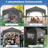 3 x 3 M Pavillon mit 4 Abnehmbaren Seitenwänden Gartenzelt inkl. Rolltasche 8 Heringe 4 Anker Grau Bild 3