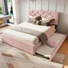 Polsterbett mit Gästebett und Lattenrost, (140x200 cm), Doppelbett, Jugendbett, Samt Bild 4