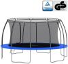 Trampolin-Set inkl. Sicherheitsnetz, Leiter und Regenschutz, Rund 150 kg, 488x90 cm