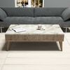 Dmora Wohnzimmertisch Atrani, Niedriger Wohnzimmertisch, Kaffeeregal, Couchtisch für Sofa, 105x60h35 cm, Walnuss und Weiß Bild 4