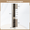 Badezimmerschrank mit Beleuchtung & Schublade & 3 Glasablagen Schmaler Badschrank Grau Bild 2
