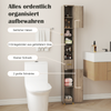 Badezimmerschrank mit Beleuchtung & Schublade & 3 Glasablagen Schmaler Badschrank Grau Bild 5