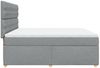 vidaXL Boxspringbett mit Matratze Hellgrau 180x200 cm Stoff 3291366 Bild 5