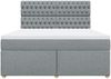 vidaXL Boxspringbett mit Matratze Hellgrau 180x200 cm Stoff 3291366 Bild 4