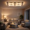 LED Deckenleuchte, Chrom, satiniert, warmweiß, L 58cm Bild 3