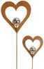 2er Set Herzstecker Silberkugel Blumenstecker Pflanzen Blumen Beet Dekoration Bild 2