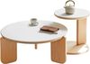 Modern massiver Eichen-Nachttisch mit zwei geräumigen Schubladen, edle Messinggriffe und bodenschonende Massivholzgleiter Bild 2
