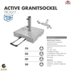 Doppler Trolley-Granit-Schirmsockel mit Rollen, granitgrau,70 kg, für Sonnenschirme bis Ø 350 cm Bild 3
