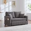 2-Sitzer Schlafsofa B 139 x T 83 x H 58 cm aus Chenille in Grau Bild 3