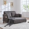 2-Sitzer Schlafsofa B 139 x T 83 x H 58 cm aus Chenille in Grau Bild 2