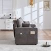 2-Sitzer Schlafsofa B 139 x T 83 x H 58 cm aus Chenille in Grau Bild 4