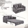 2-Sitzer Schlafsofa B 139 x T 83 x H 58 cm aus Chenille in Grau Bild 5
