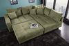 riess-ambiente Ecksofa KENT 220cm grün- Cord, L-Form, Federkern, m. Kissen, FSC-zertifiziert, Einzelartikel 1 Teile, Moderne Wohnlandschaft inkl. Hocker - ideal für Wohnzimmer u. Familien Bild 3