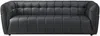 Vente-unique - DUGORI Sofa Leder Schwarz - B 92,5 cm x H 74 cm x L 222 cm Bild 2