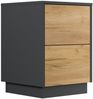 Design Nachttisch Concepto S 40cm stehend, 2 Pushauszüge Grafit Eiche : Grafit / Eiche Gold Bild 3