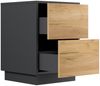 Design Nachttisch Concepto S 40cm stehend, 2 Pushauszüge Grafit Eiche : Grafit / Eiche Gold Bild 4