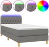 vidaXL Boxspringbett mit Matratze & LED Dunkelgrau 100x200 cm Stoff 3133934 Bild 2