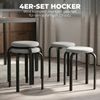 HOMCOM Hocker Polsterhocker mit Leinenoptik (Stapelhocker, 4 St, Runder Küchenhocker), Stapelbar, keine Montage erforderlich Bild 4